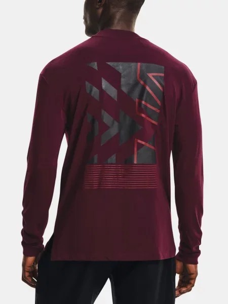 Bežecké dlhý tričko Under Armour s dlhými rukávmi červená