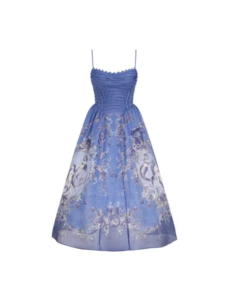 Sukienka Zimmermann z koralikami garniturowa niebieska