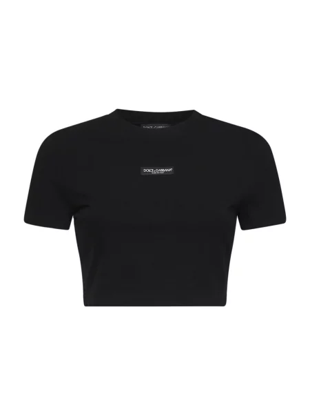 Koszulka Dolce And Gabbana z dżerseju z logo czarna