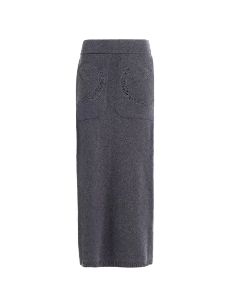 Fustă midi Elie Saab tricotate gri