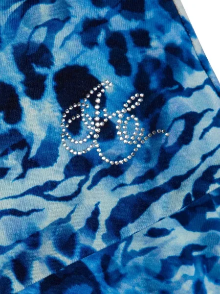Raštuotas džersis mini sijonas Juicy Couture leopardinis mėlyna