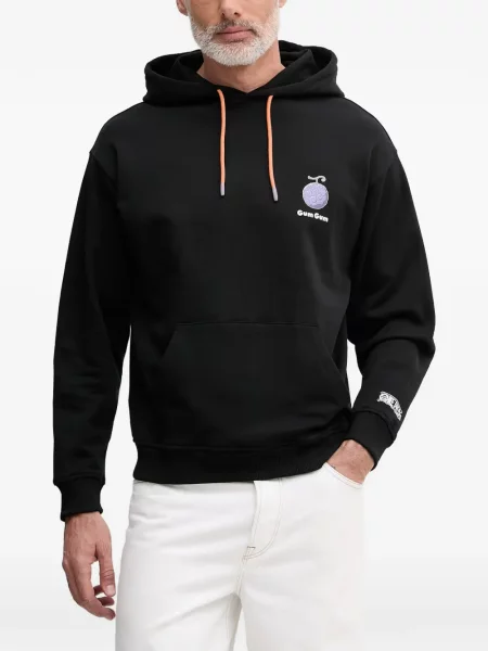 Hanorac cu glugă Benetton cu imagine cu cordon negru