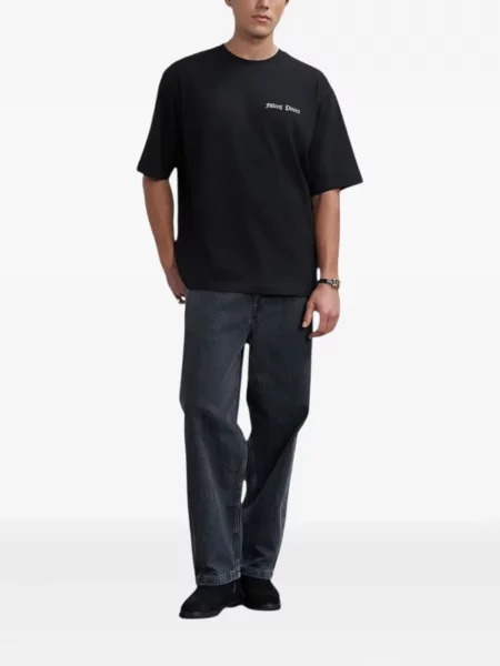 Tricou Filling Pieces cu model floral cu imagine negru