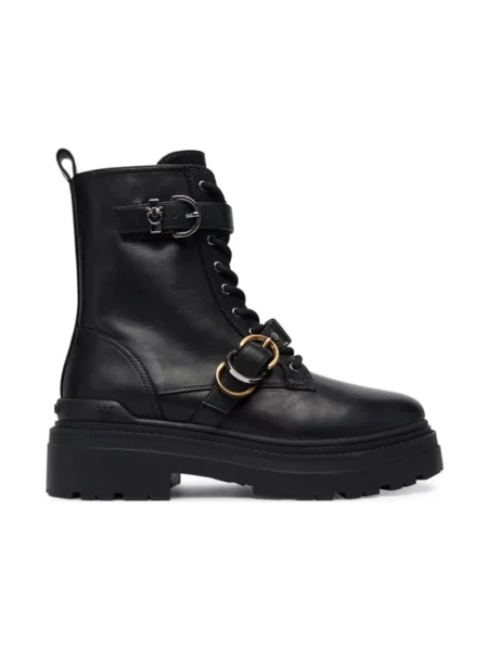 Buty do kostki Pinko skórzane czarne