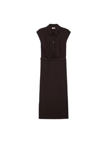 Sukienka midi Oltre do kolan brązowa