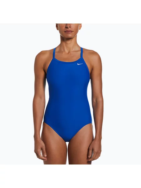 Jednodílné plavky Nike Solid Racerback game royal modré