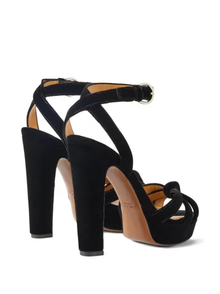 Sandalai Ralph Lauren Collection velvetinės su platforma juoda