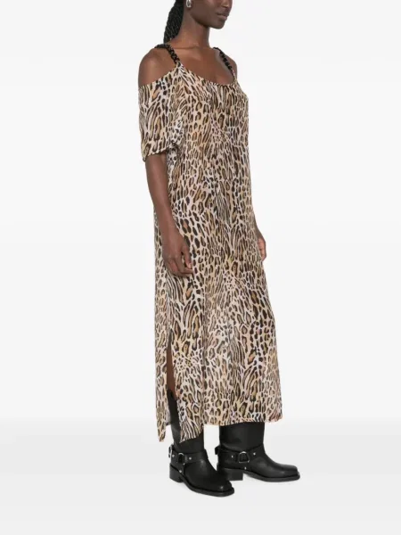 Rochie midi Moschino cu imagine cu model leopard
