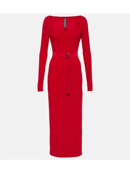 Maksi sukienka maxi Norma Kamali z dżerseju garniturowa czerwona