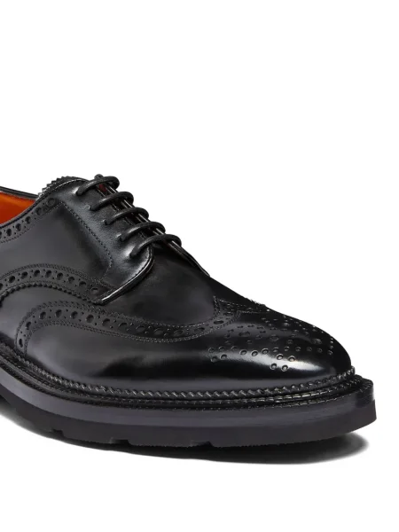 Кожаный брогове Santoni черно