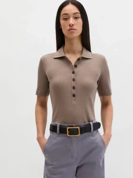 Поло Marc O’Polo бавовна/віскоза коричневий