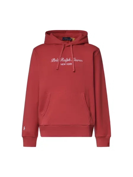 Bluza z kapturem Polo Ralph Lauren z kapturem czerwona