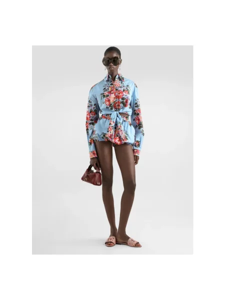 Koszula Dolce And Gabbana z nadrukiem niebieska