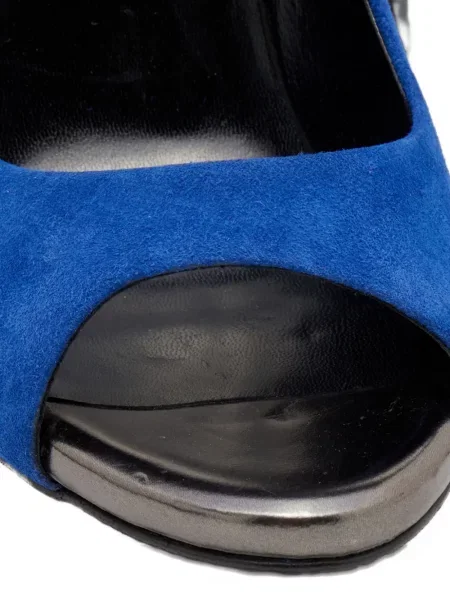 Pantofi cu toc Pierre Hardy din piele de căprioară albastru