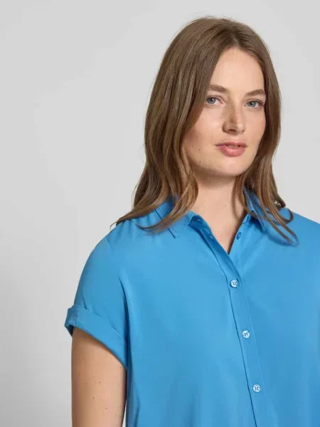 Bluzka o kroju regular fit z listwą guzikową model ‘MAJAN’ Samsoe Samsoe niebieska