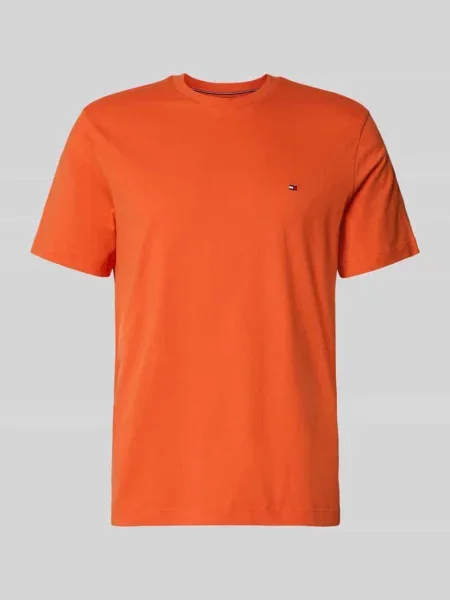 T-shirt o kroju regular fit z czystej bawełny Tommy Hilfiger pomarańczowa