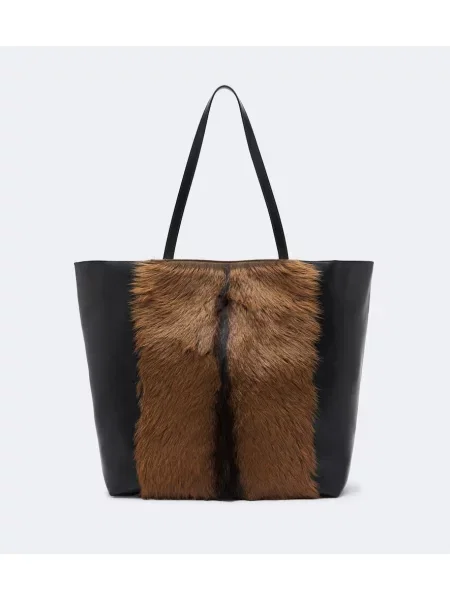 Geantă shopper Toteme din piele negru