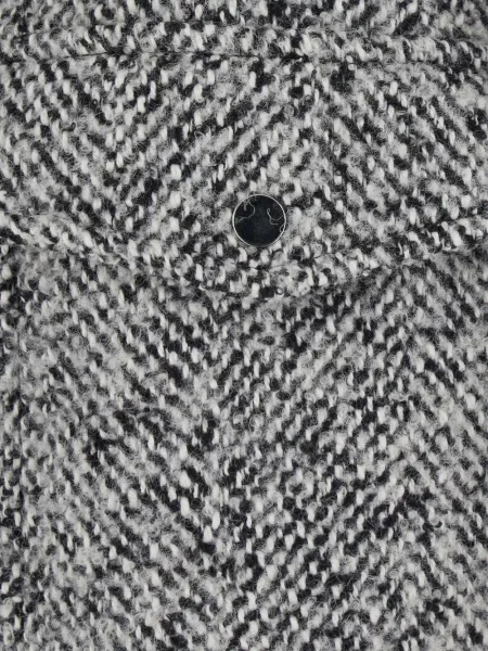 Geanta de piele Merci cu model herringbone gri