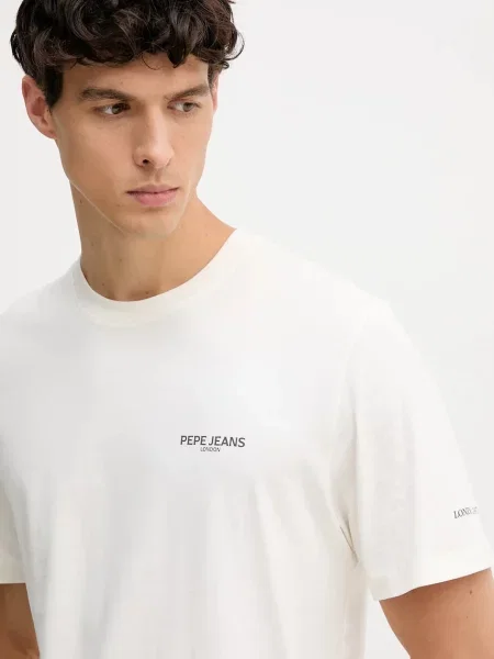 Футболка Pepe Jeans с принтом бежевая