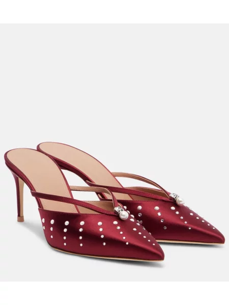 Satenaste mules Malone Souliers rdeča