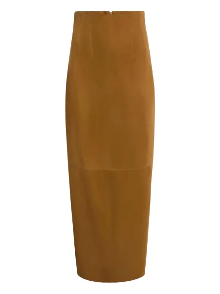 Maksi spódnica maxi Khaite zamszowa brązowa