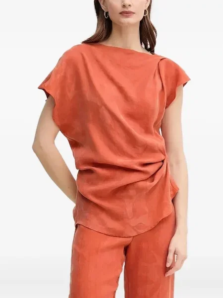 Bluzka Hoss Intropia drapowana pomarańczowa