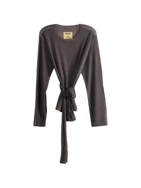 Lung tricou Uma Wang cu legături maro