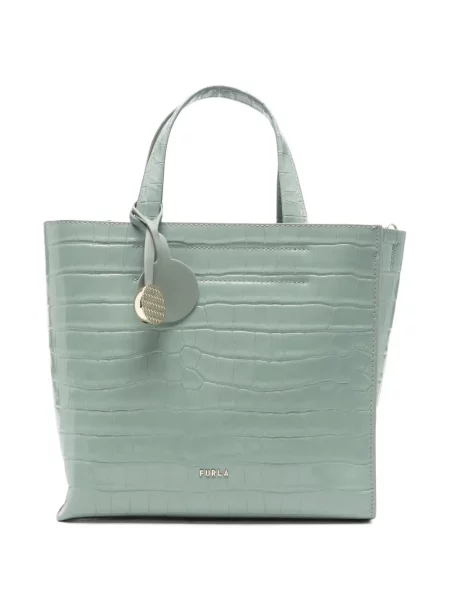 Shopperka Furla skórzana zielona