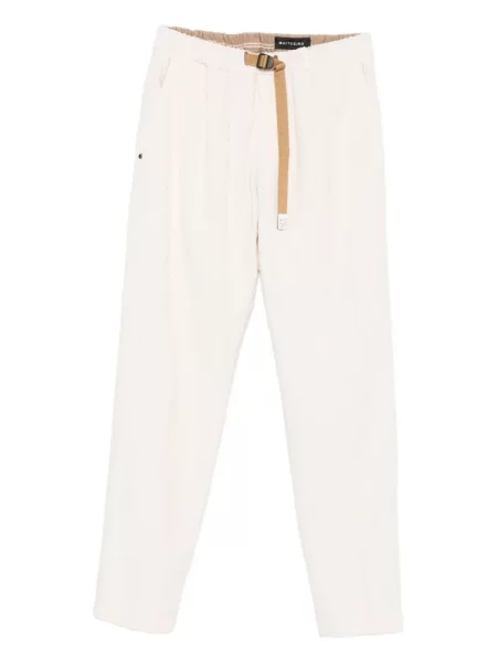 Pantaloni White Sand de catifea cord alb