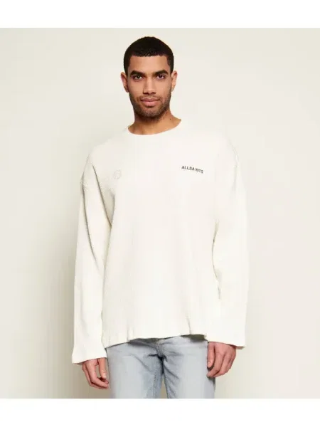AllSaints Pulover EMBLEM | Oversize fit alb