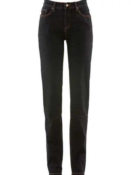 Dżinsy ze stretchem Mom mid waist long czarne