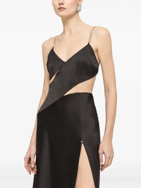 Rochie midi Nissa de cristal de costum negru