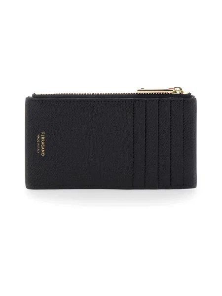 Portfel Salvatore Ferragamo skórzany z logo czarny