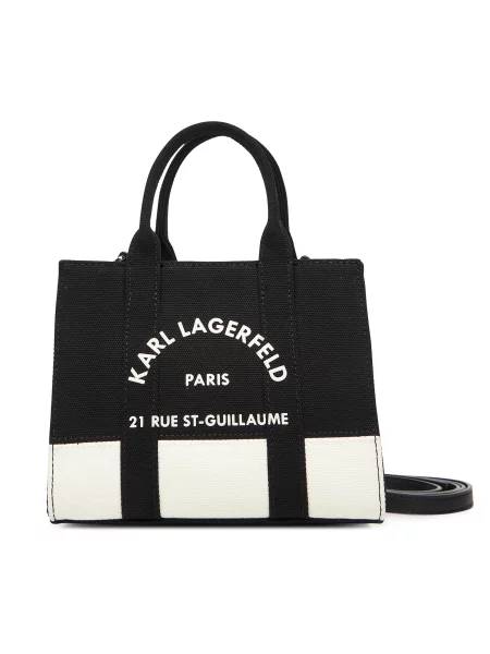 Karl Lagerfeld Ročna torbica kremna črna