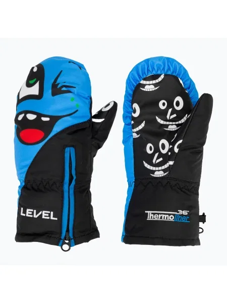 Детски скиорски ръкавици Level Lucky Mitt pattern синьо
