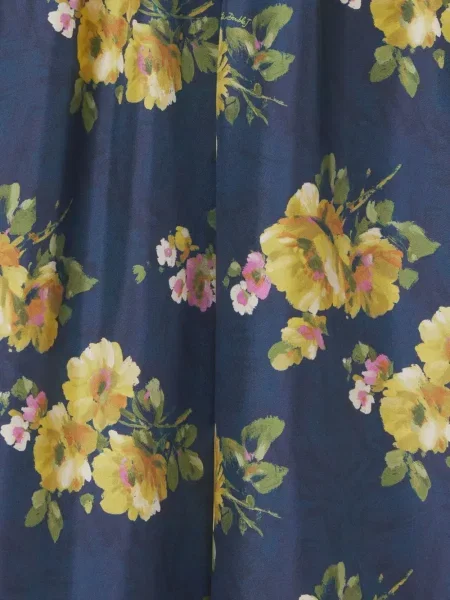 Pantaloni La Doublej cu model floral cu imagine albastru