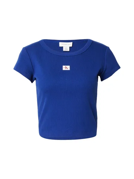Calvin Klein Jeans Tricou albastru gențiană alb