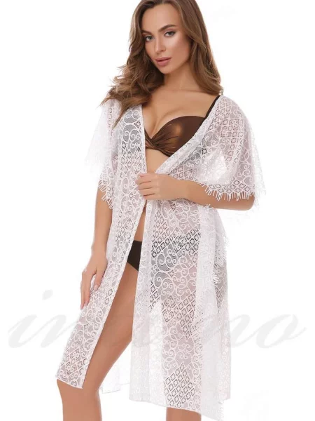 Легкая туника с кружевом біла