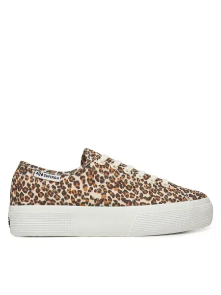 Superga Sneakersy Platform Leopard Print hnědá