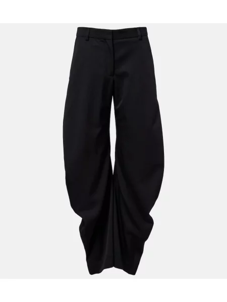 Pantaloni Acne Studios de lână cu model pepito negru