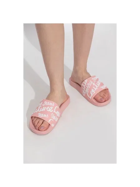 Versace Jeans Couture Buty Kobieta 36 EU Gumowe klapki z logo różowy