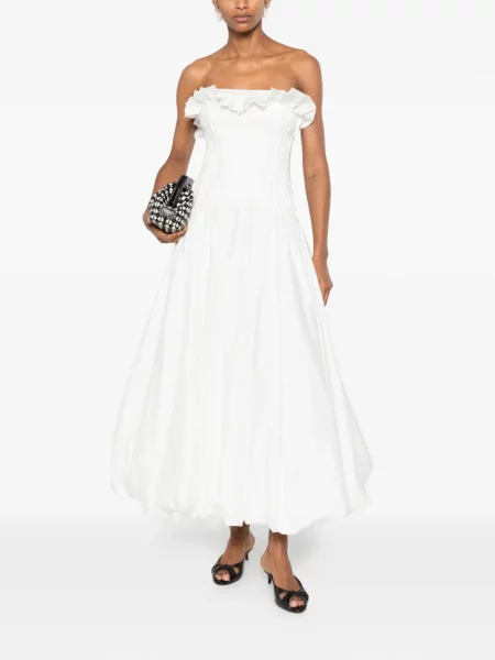 Rochie maxi Aje fără mâneci alb