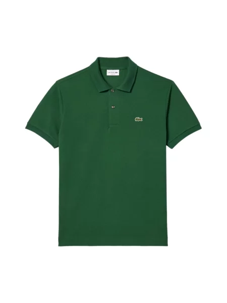 Lniana koszulka polo Lacoste z logo w miejskim stylu zielona