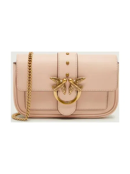 Pinko De piele geantă pe umăr LOVE ONE POCKET roz