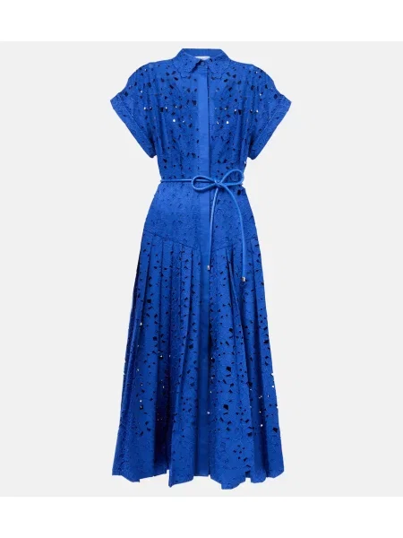 Rochie tip cămașă Rebecca Vallance cu model floral din dantelă de costum albastru