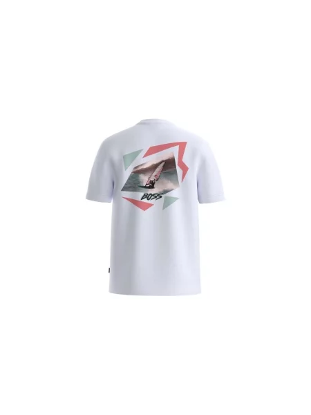 BOSS Tricou Movement Crem alb