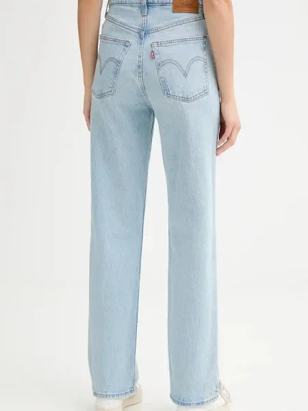 Levi's jeans RIBCAGE FULL LENGTH high waist albastru