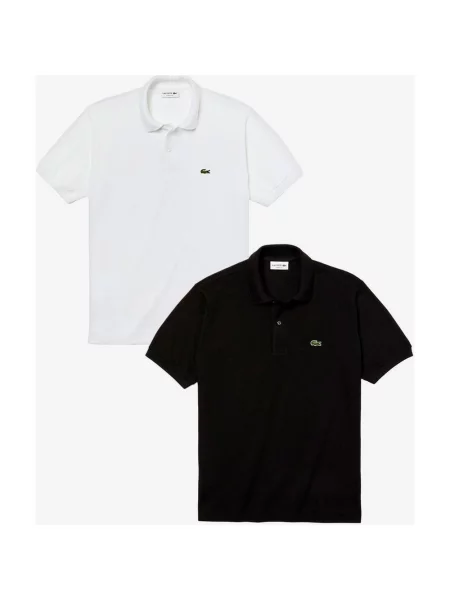 Polo Lacoste Classic Fit krótki rękaw czarny 2 sztuki XS biały