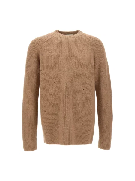 Sweter Laneus z alpaki brązowy