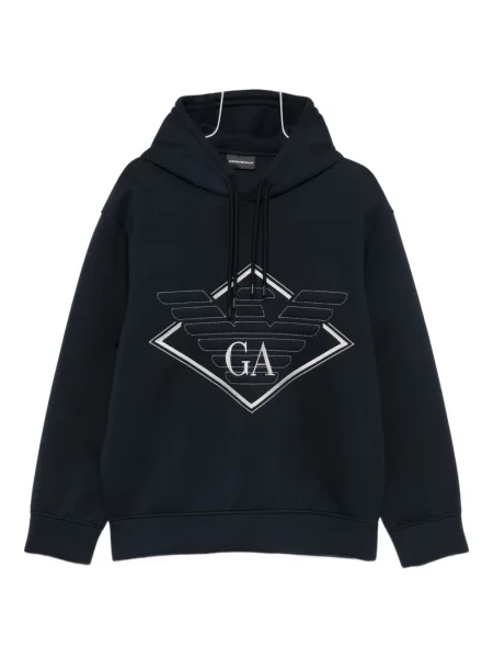 Hanorac cu glugă Emporio Armani cu imagine albastru